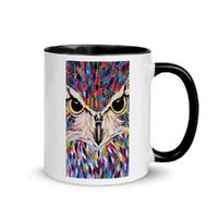 Owl mug with Original Quilt Art by Mary Pascoe