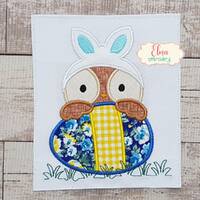 Owl and Egg Applique - Machine Embroidery Design (4x4 5x5 6x6 7x7)