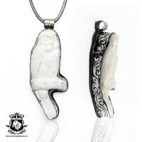 Barn Owl Carving Pendant N481