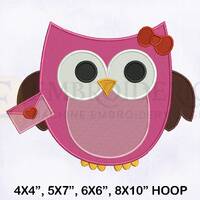 Messenger Baby Owl Machine Embroidery Design, Owl Embroidery Designs, Messenger Owl Embroidery Desig