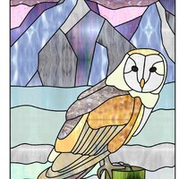 BARN OWL &bull; Forest Bird &bull; Stained Glass Pattern &bull; Digital Download