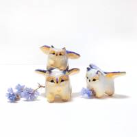 Clay Griffin Family Sculpture: Owl Griffin Totem Decor MADE TO ORDER