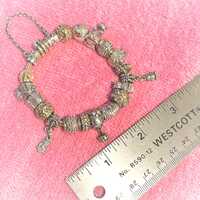 Owl Charm Bracelet – Gold Toned & .925 Silver, Pandora Style