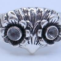 Silver Owl Band Ring - Owl Wedding Band - Size 6