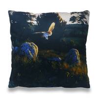 Barn Owl Gliding Cushion Cover | Julian Friers - Wildlife Artwork - Fine Art - 42cm x 42cm – M