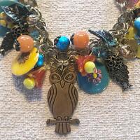 Charm Bracelet, A Variety of  Owl Charms, I love owls, Flower Charms, Colorful, Any Season Jewelry