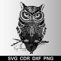 Owl Svg File, Owl Clipart,Owl Vector, Owl Silhouette, Owl Monogram Svg, Owl Bundle Svg, Owl Mandala