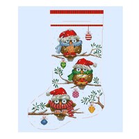 Christmas Stocking Cross Stitch Pattern | Christmas Owls Cross Stitch | Instant Download PDF