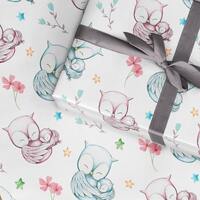 Owl Mother's Day Wrapping Paper Roll, Pretty Mothers Day or Fathers day gift wrap, Mommy and Me,
