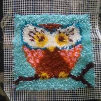 owl on a stick finished latch hook