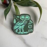 Athena Owl Hard Enamel Pin - Ancient Greek Pin inspired the Ancient Athenian Tetradrachm Coin