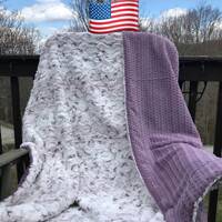 Elderberry Snowy Owl Minky Blanket, Faux Fur Minky Throw, 2 Layer Minky Blanket, XL Minky Throw, Han
