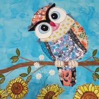 Owl Applique Pattern Mumma a Scrappy Quirky Nocturnal Bird Scrap Buster Fabric Art Hobby Handmade Qu