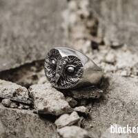 OWL Ring (Handmade Gothic Ring • 925 Silver & Gold Animal Ring)