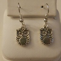 Cute Little Owl Silver earrings E3147 ready to ship