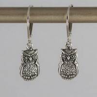 Sterling silver owl earrings, dainty bird earrings, wise owl spirit animal, animal totem wisdom magi