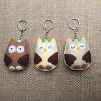 Owl key ring,felt owl,owl lover's gift,bag charm,bag fob,lanyard charm,stocking filler,grad gift