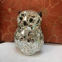 Looking Glass Mosaic Owl,Handmade Owl Wall Decor,Artisanal mosaic Owl,Home Decor,Owl Sculpture,Owl F