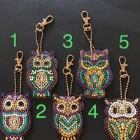 Rhinestone Owl Key Chains