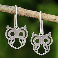 
							Perky Owl, Artisan Crafted Silver Owl Earrings
						