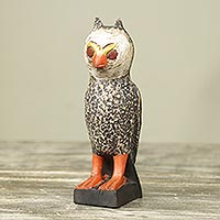 Owl Messenger, Handcrafted Rustic African Bird Theme Wood Sculpture
