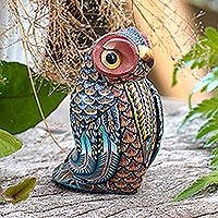 
							Decorative Owl, Colorful Polymer Clay Owl Sculpture (2.5 Inch) from Bali
						