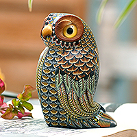 
							Decorative Owl, Colorful Polymer Clay Owl Sculpture (3.5 Inch) from Bali
						