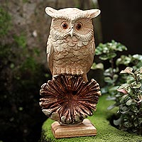 
Looking Forward, Hand Made Jempinis and Benalu Wood Owl Sculpture
