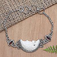 
							Snowy Owl, Balinese Sterling Silver Pendant Bracelet
						