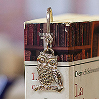 
Silver Wisdom, High-Polished Zamac Metal Bookmark with Silver Owl Charm
