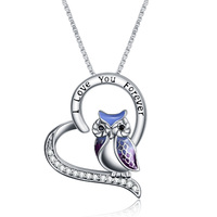 Sterling Silver Owl Necklace Jewelry Gifts for Women Girls