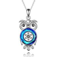 Sterling Silver Owl Pendant Necklace Owl Jewelry Gifts for Women