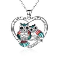 Sterling Silver Owl I Love You Forever Pendant Necklace
