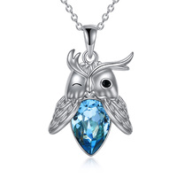 Sterling Silver Owl Animal Pendant Necklace Jewelry Gifts for Women