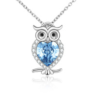 Owl Gifts Sterling Silver Cute Animal  Pendant Owl Necklace Gifts for Women Teen