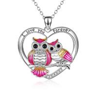 Sterling Silver Owl Pendant Necklace for Women