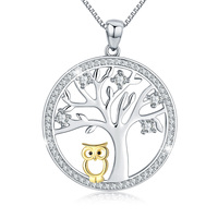 Owl Necklace in 925 Sterling Silver