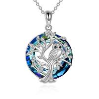 Owl Tree of Life Necklace in Sterling Silver