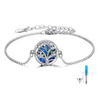 Owl Urn Bracelet for Ashes for Women Sterling Silver Cremation Tree of Life Jewelry for Women