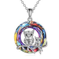 Owl Necklace Sterling Silver Animal Pendant Owl Jewelry Gifts For Women Owl Lovers For Mom Mother 
