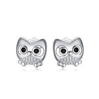 925 Sterling Silver Hypoallergenic Cute Owl Stud Earrings for Sensitive Ears