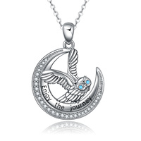 Owl Necklace Sterling Silver Animal Pendant Necklace Christmas Jewelry Gifts for Women