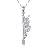 Sterling Silver Celtic Knot Owl Pendant Necklace Irish Jewelry Gifts