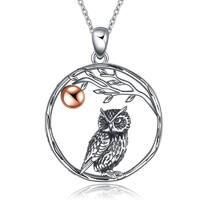 Owl Necklace for Women 925 Sterling Silver Owl Pendant