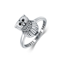925 Sterling Silver Owl Rings