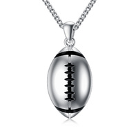 Football Necklace Super Bowl Necklace for Football Lover Sterling Silver Football Pendant Jewelry Gi