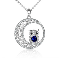 Owl Necklace Sterling Silver Owl Pendant Necklace Jewelry Gift for Women Girls