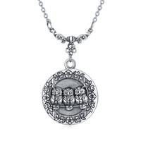 Three Owls Loket Necklace in Sterling Sliver