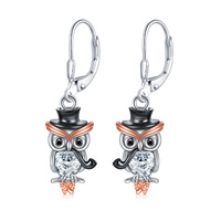 Sterling Silver Owl Dangle Earrings for Women Teen Girls Owl Dangling Drop Earrings Jewelry Gifts fo