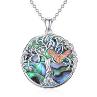 Owl Necklace for Women 925 Sterling Silver Tree of Life Necklace with Abalone Shell